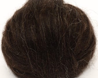 Isländische Top (Natural Black) 100g Wolle Kammzug Spinnfaser Top zum Nadelfilzen