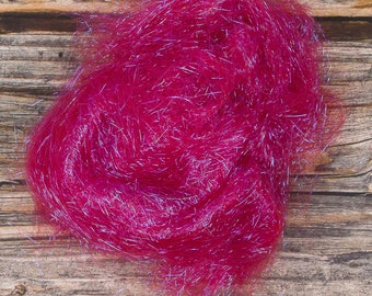 Angelina Heat Bondable (Raspberry) 10g  Sparkly Fibre for Spinning Felting Fibre Art and Craft Glitter