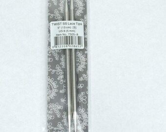 ChiaoGoo Twist Red Lace Interchangeable Needles<br>Steel 5 inch 5.00mm Metal Knitting Needle Tips
