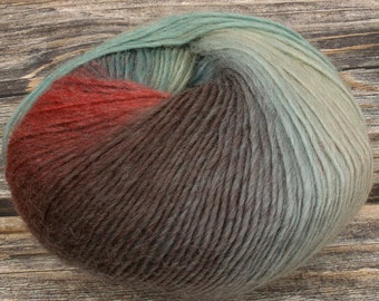 Fil à l'unité panaché (Dyed Oasis) 100 % laine 50 g Gris rouge 5 fils Sport tricot au crochet