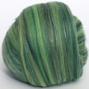 Wool roving for felting/spinning Colonial, 3 green/blue shades 9.1 oz total