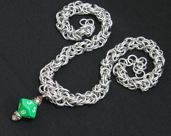 Green Dice Byzantine Chainmail Necklace