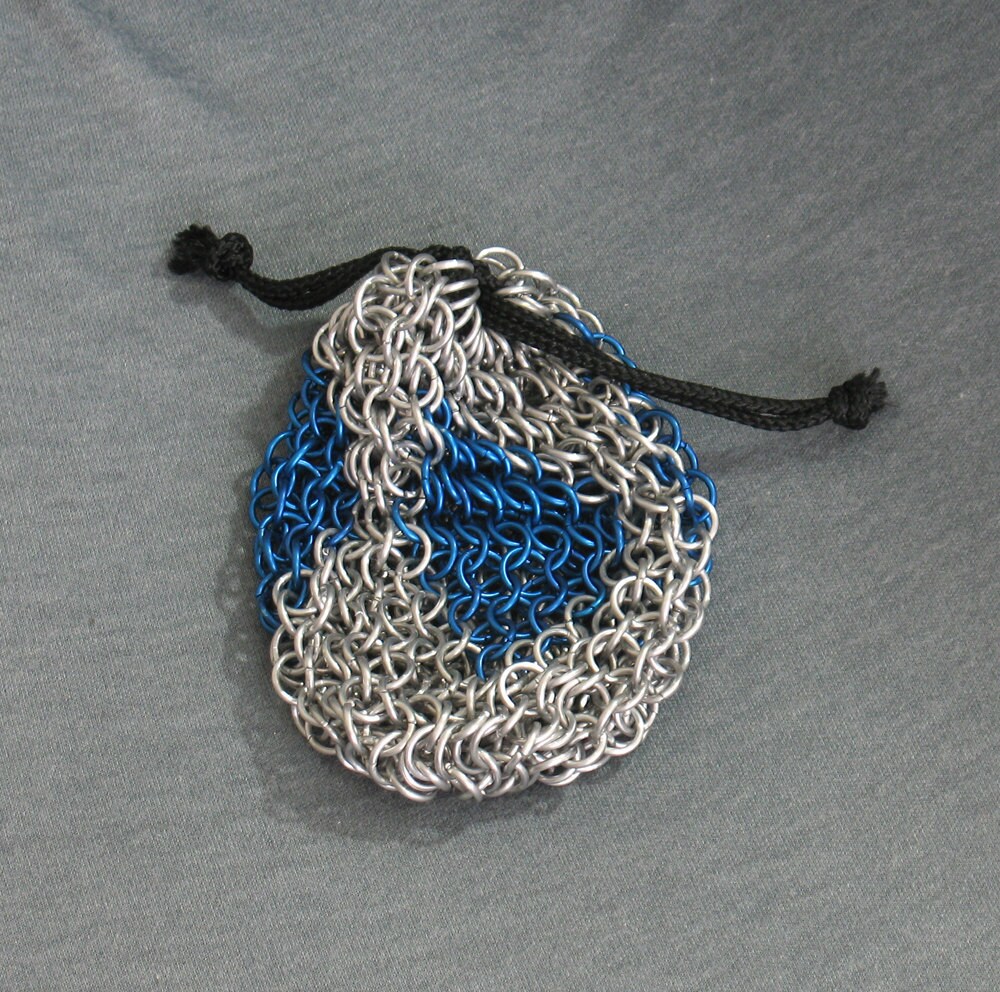 Blue Diamond Inlay Chainmaille Dice Bag - Etsy