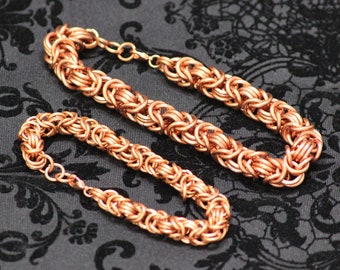 Custom Size Solid Copper Byzantine Bracelet