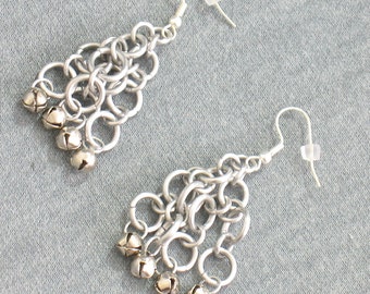 Silver Bell Chainmaille Earrings