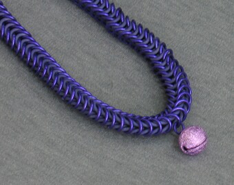 Purple Kitty Bell Necklace