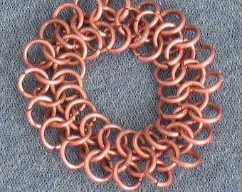 Kupfer Chainmaille Ring Beliebige Größe 4 in 1