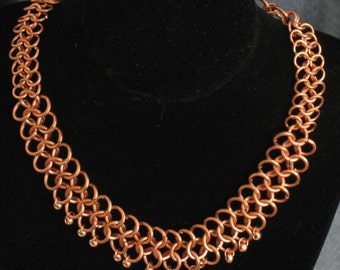 Copper Beaded Bellydancer Chainmail Necklace