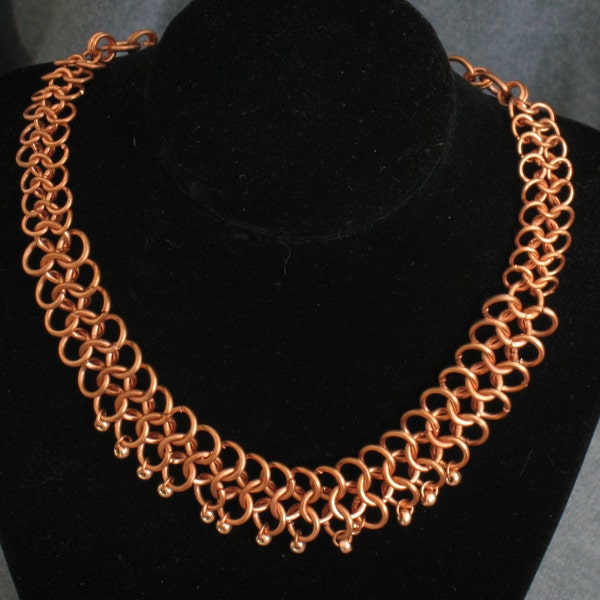 Copper Beaded Bellydancer Chainmail Necklace