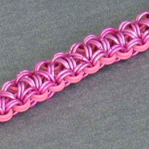 Pink Stretch Chainmail D-Ring Choker image 3