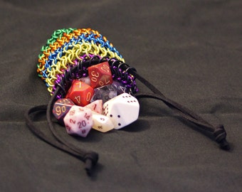 Multicolor Chainmail Dice Bag