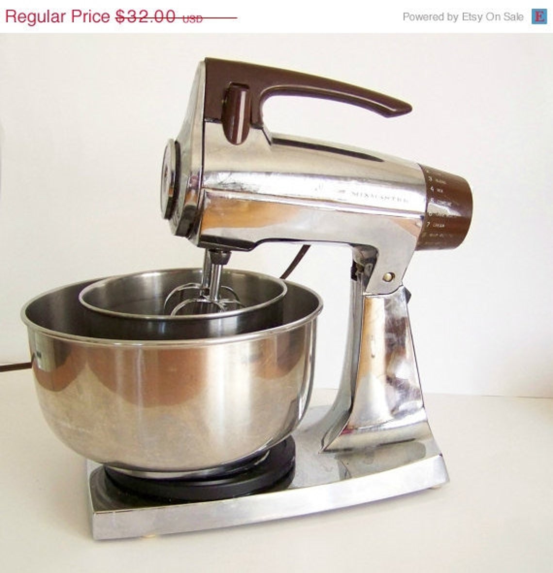 ON SALE Chrome Sunbeam Deluxe Mixmaster Mixer Etsy
