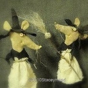 Bibbity,Bobbity and Boo, Primitive Halloween Mice Pattern from Raven's Haven