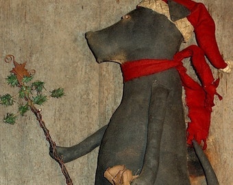 Charlie, A Primitive Dog *PATTERN* for the Holidays