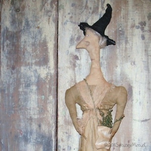 Hedge Witch, A Primitive Folk Art pattern from Raven's Haven image 1