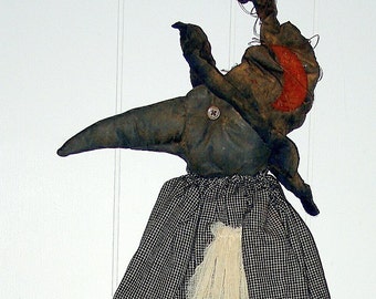 Bridget, A Folk Art Crow Witch Pattern