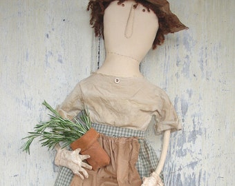 Esther's Herb Garden. A Primitive, Folk Art Doll Pattern, by Raven's Haven