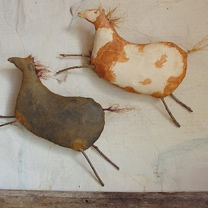 Paco and Little Cloud, A Primitive Folk Art Horse Pattern