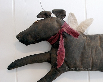 Clancey, A Primitive Folk Art Dog Pattern From Raven's Haven