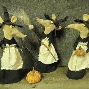 Bibbity,Bobbity and Boo, Primitive Halloween Mice Pattern from Raven's Haven image 2