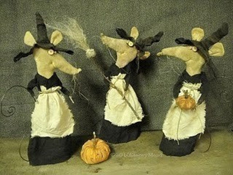 Bibbity,Bobbity and Boo, Primitive Halloween Mice Pattern from Raven's Haven image 2