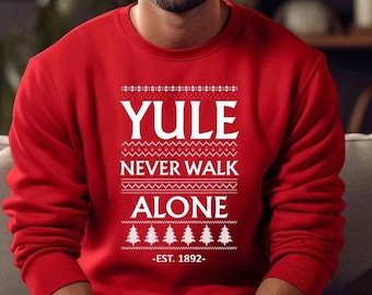 Sudadera navideña "Never Walk Alone", jersey navideño del Liverpool FC, jersey navideño del club de fútbol, regalos navideños para los aficionados del Liverpool