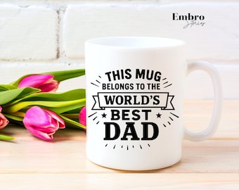 Caneca "Melhor Pai do Mundo", presente para um novo pai, caneca estampada para o Dia dos Pais, melhor presente de aniversário para um pai, presente para ele, presentes para o avô em memória dele