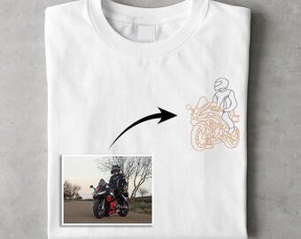 Sudadera con retrato de bicicleta bordado, suéter con retrato personalizado a partir de una foto, jersey a juego para amantes de la bicicleta, regalo conmemorativo para tu novio