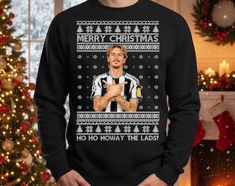 Nick Woltmade Ugly Sweatshirt, Adults & Kids Matching Christmas Sweater, Newcastle United Xmas Jumper, Festive Holiday Tops, Gifts for Him
