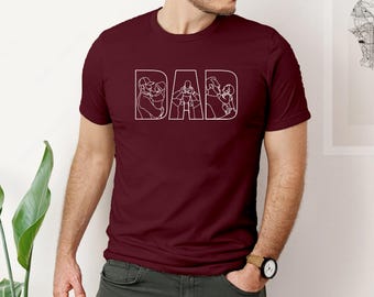 T-shirt personalizzata con ritratto fotografico del papà, maglietta con schizzo stampato su foto personalizzata, divertenti regali per la festa del papà, simpatico regalo di compleanno per lui