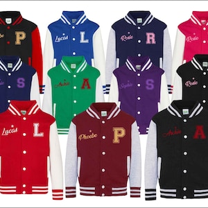 Custom Kids Varsity Jacket, Personalized Name Initial Sports Jacket, Unisex Kids Baseball Jacket, Custom Name Varsity, Kids Sports Jacket