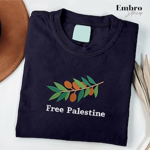 Palestine Olives Embroidered Shirt, Palestinian T-Shirt, Gaza Tee Tops, Palestinian Fruits Shirt, Love Palestine T-Shirt, Palestine Gifts