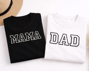 Personalised Dad Mama Sweatshirt, Embroidered Dad Fathers Day Shirt, Vintage Mom Dad Tee Tops, New Dad To Be Shirt, Dad Birthday Presents