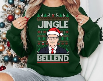 Sudadera navideña fea, suéter de cuello redondo grosero de Keir Starmer, suéter político navideño festivo, sudadera navideña, regalos de Navidad para él