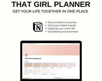 Notion Planner Template | All-in-One Life Planner | ADHD Friendly | Daily, Finance, Meals, Habit Tracker | Aesthetic Notion Template