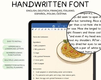 Basic Handwritten Font | Supports 7 languages | TTF OTF Personal Use Aesthetic Script Digital Planner Goodnotes Notability Notes Journal