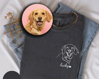 PRINTED - Custom Pet Portrait Comfort Colors Unisex T-shirts for adults - Personalized pet owner gift