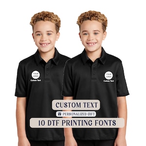 Custom youth polo shirt – DTF printed logo school uniform – personalized team apparel