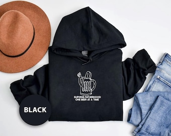 Surviving Fatherhood Hoodie, Beer Dad Father's Day Gift, KingArtDesigner