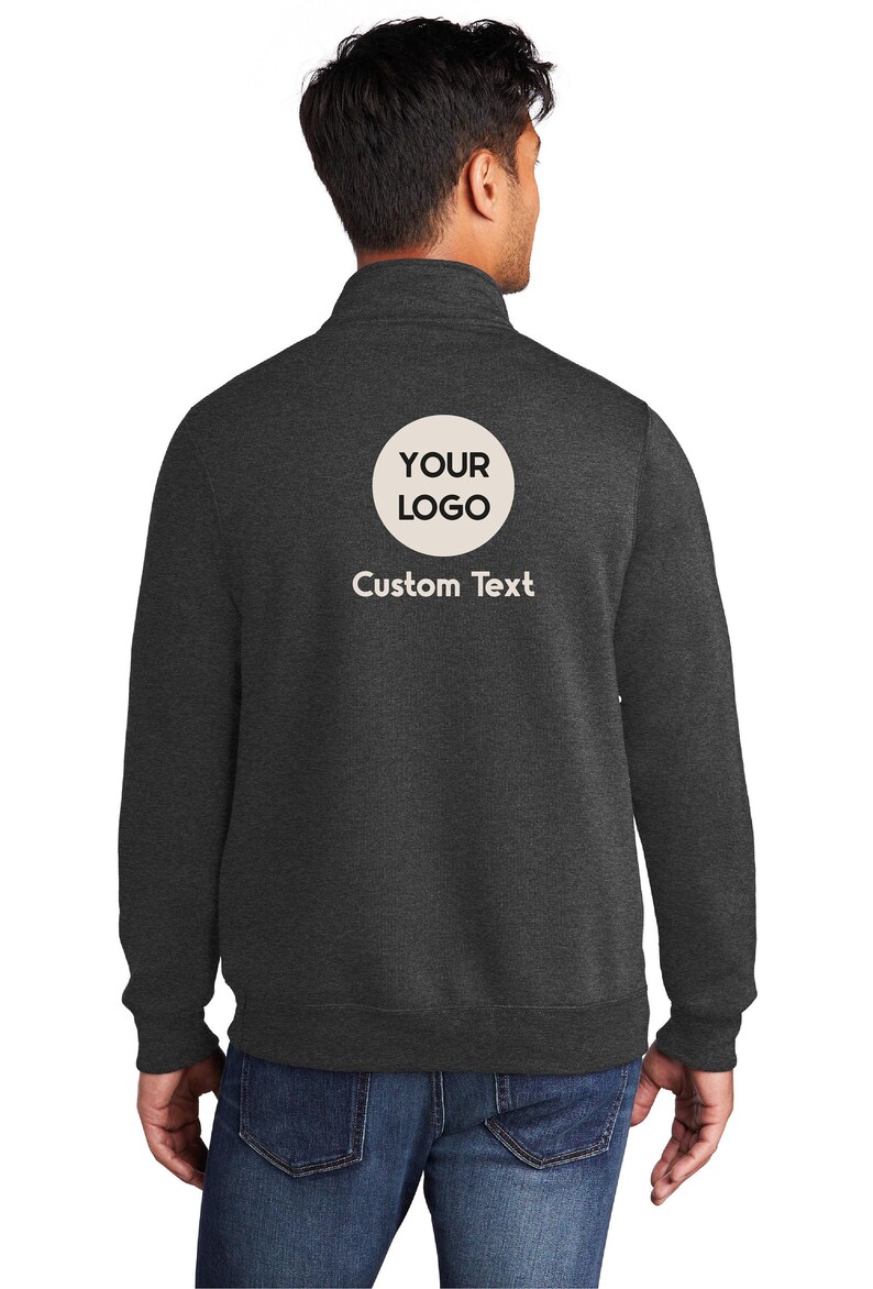 a man wearing a sweatshirt with a custom text