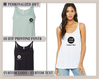Women's Slouchy Tank Top, Custom Logo Printed (Relaxed Fit)