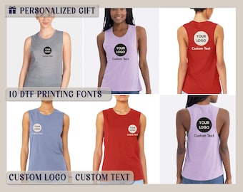 Women's Muscle Tank: Custom Logo Print - Relaxed Fit, Soft Fabric