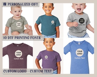 PRINTED - Custom Logo t-shirt for toddlers and babies - Personalized Gift