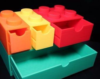 Kids Brick Storage: Customizable Desk Organizer