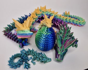 Articulated Crystal Dragon Toy: 3D Printed Sensory Figurine