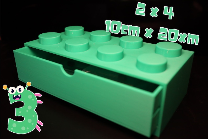 Kids Brick Storage: Customizable Desk Organizer 2 x 4