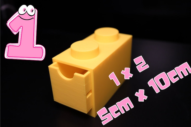 Kids Brick Storage: Customizable Desk Organizer 1 x 2