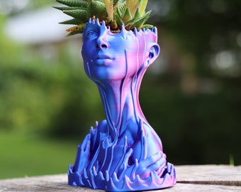 Artistic Head Planter: Elegant Indoor/Outdoor Plant Pot