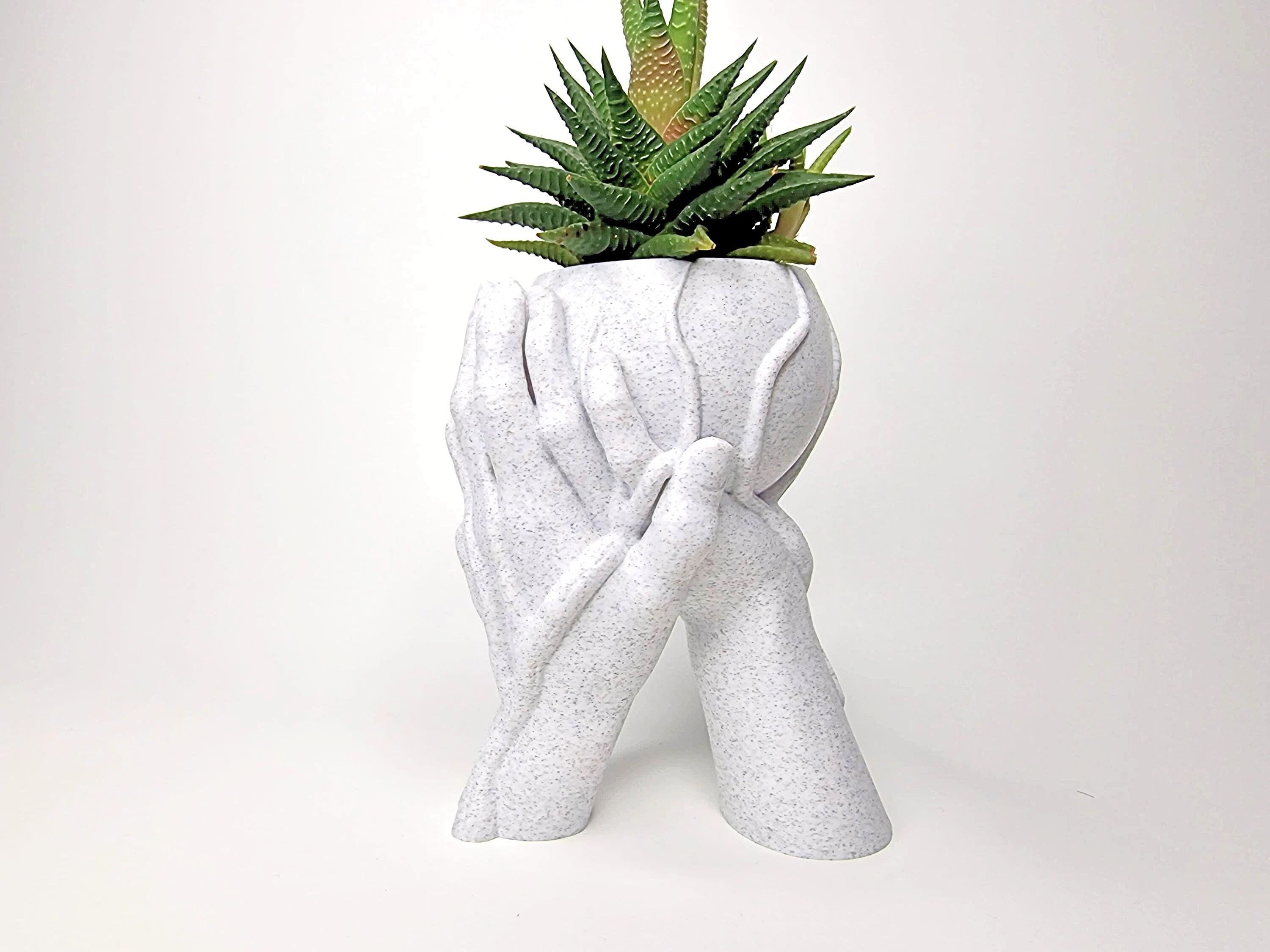 Romantic Hands Planter - Marble Effect, Wedding Anniversary Gift