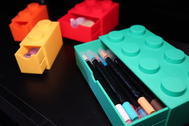 Kids Brick Storage: Customizable Desk Organizer image 4